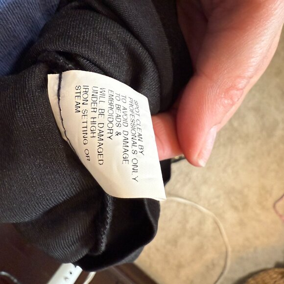 Jovani Faux Leather Long Sleeve Low Back Black Dress Size 10 Cocktail Mini Sexy - Picture 6 of 12